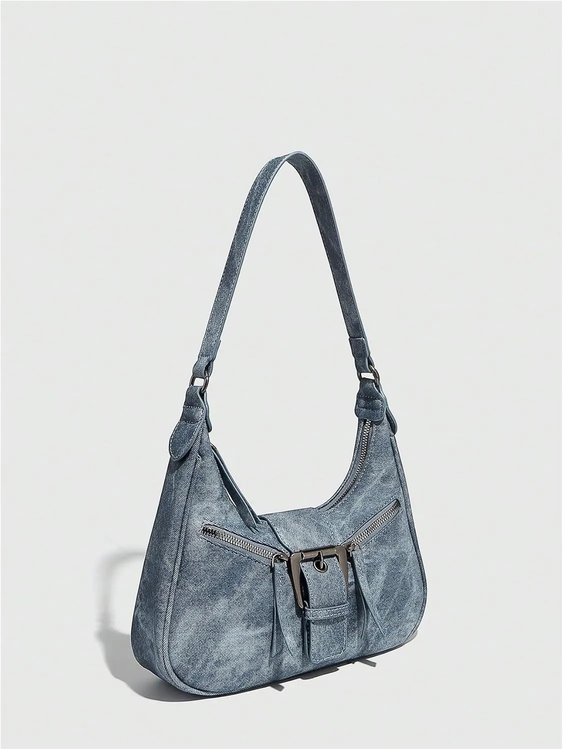 Verdusa Women's Hobo PU Leather Clutch Shoulder Bags Buckle Zipper Vintage Handbags
