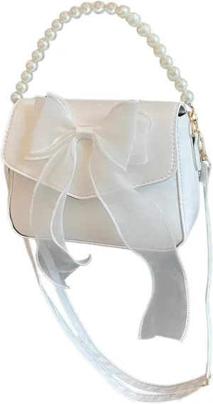 Verdusa Women's Pearl Decor Shoulder Handbags Y2K Top Handle Underarm Bag