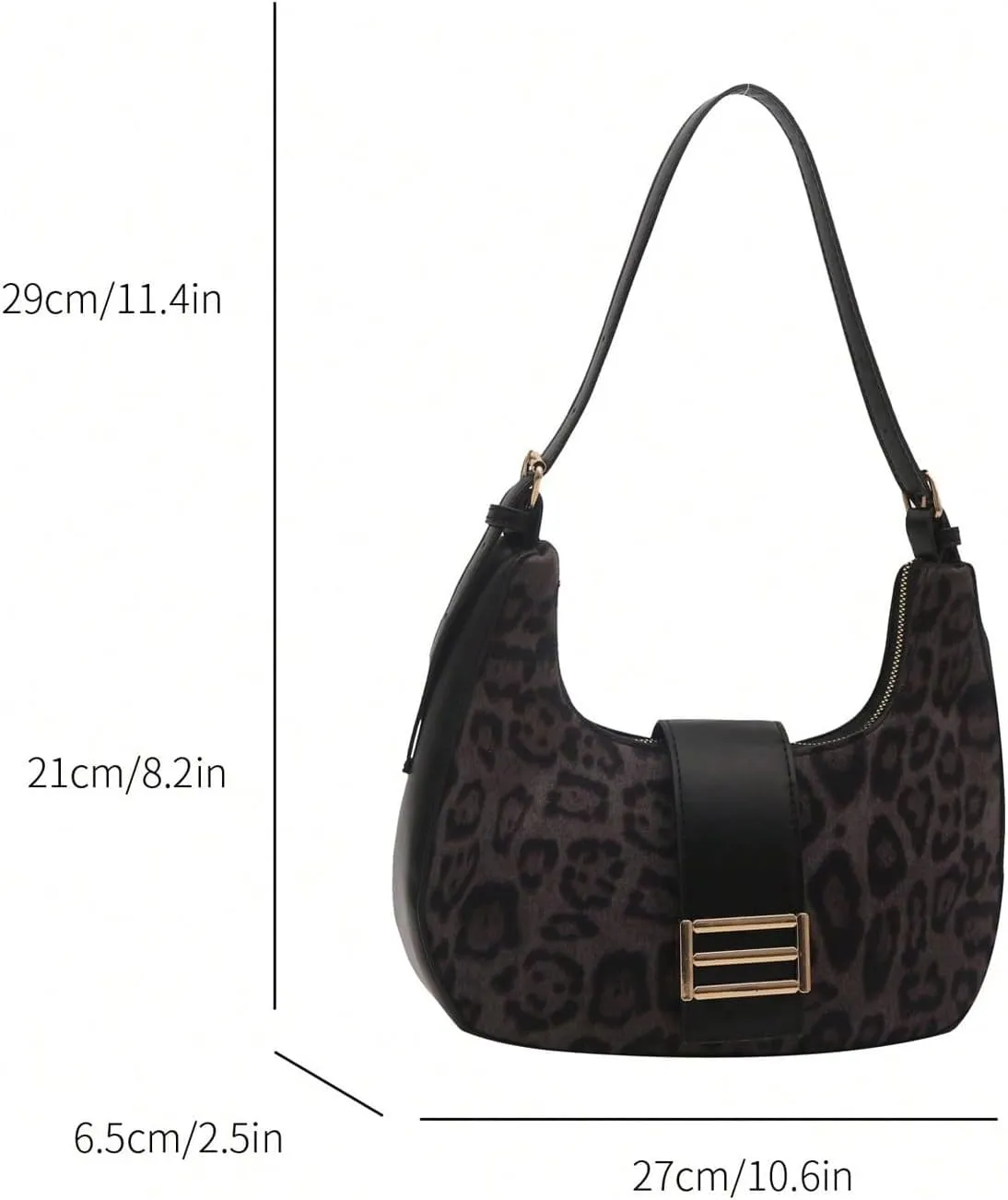 Verdusa Women's PU Leather Hobo Bag Small Purse Zipper Top Handle Bag Crescent Shoulder Bag