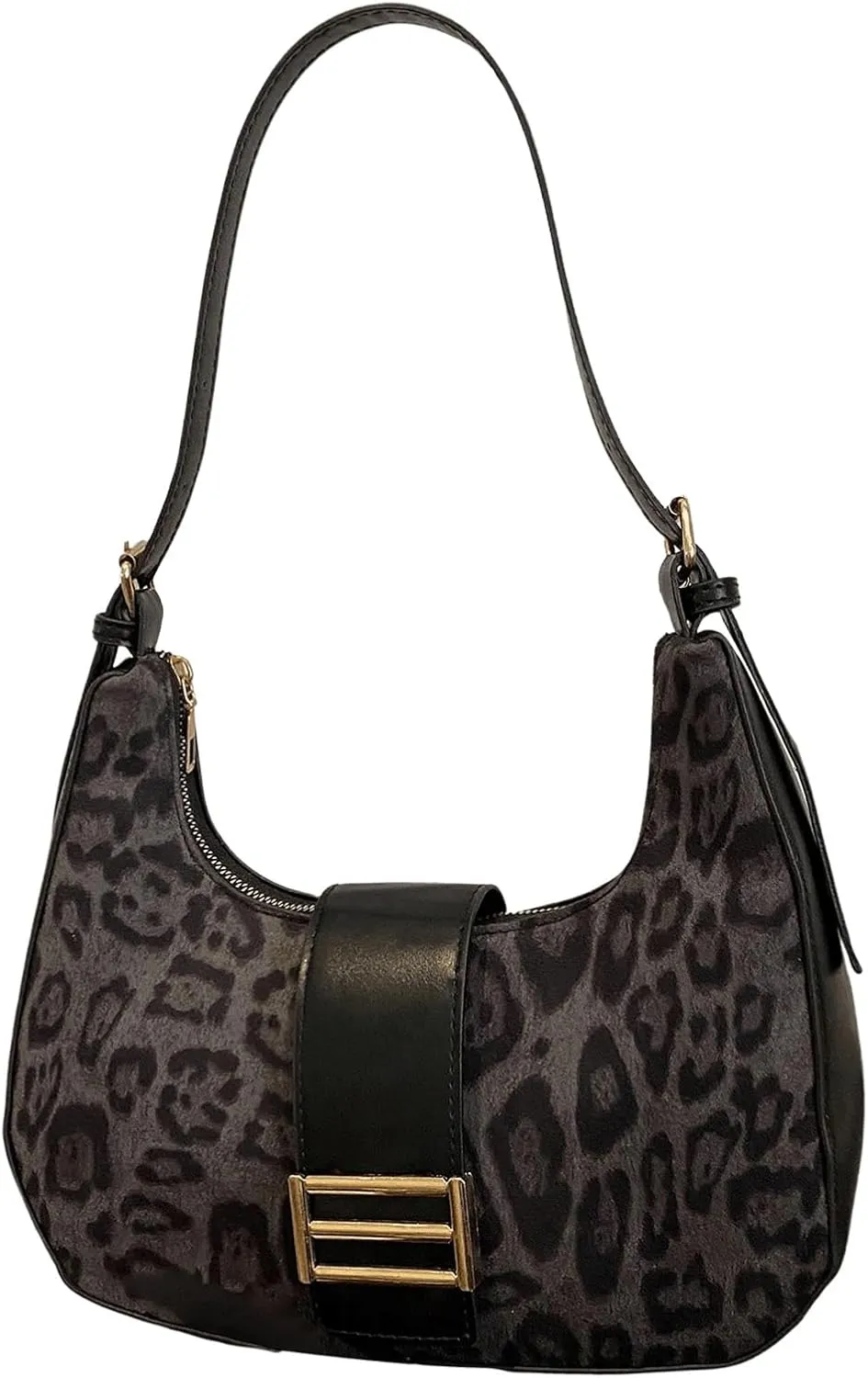 Verdusa Women's PU Leather Hobo Bag Small Purse Zipper Top Handle Bag Crescent Shoulder Bag