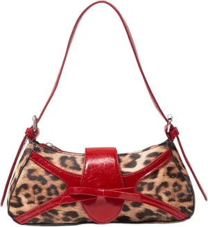 Verdusa Women's PU Leather Shoulder Bag Buckle Top Handle Underarm Bag Bow Vintage Handbags