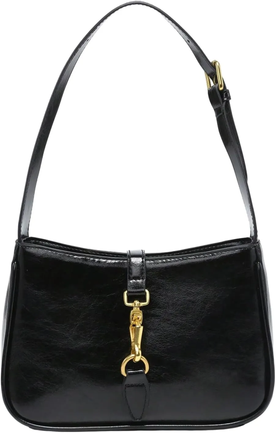 Verdusa Women's Vintage PU Leather Underarm Shoulder Bag Metal Buckle Square Handbags