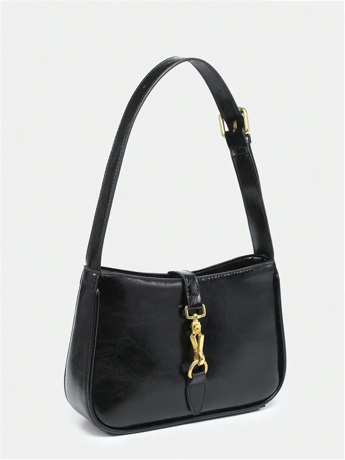 Verdusa Women's Vintage PU Leather Underarm Shoulder Bag Metal Buckle Square Handbags