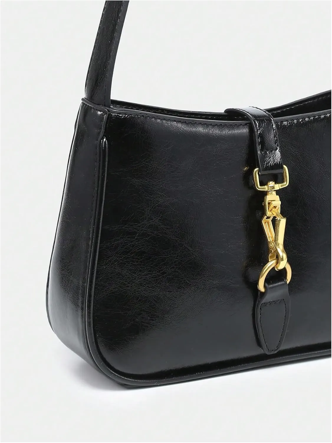 Verdusa Women's Vintage PU Leather Underarm Shoulder Bag Metal Buckle Square Handbags