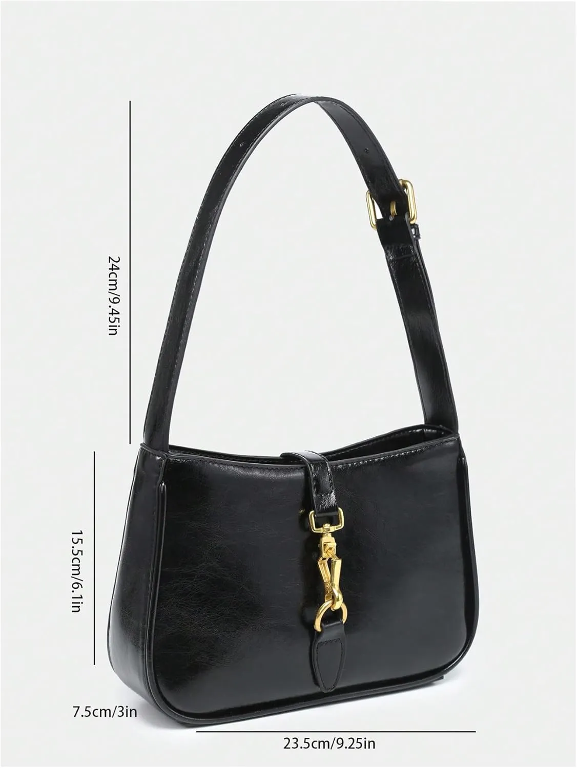 Verdusa Women's Vintage PU Leather Underarm Shoulder Bag Metal Buckle Square Handbags