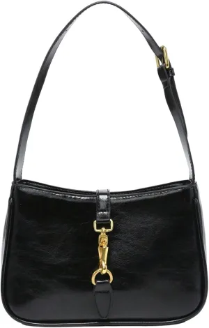 Verdusa Women's Vintage PU Leather Underarm Shoulder Bag Metal Buckle Square Handbags