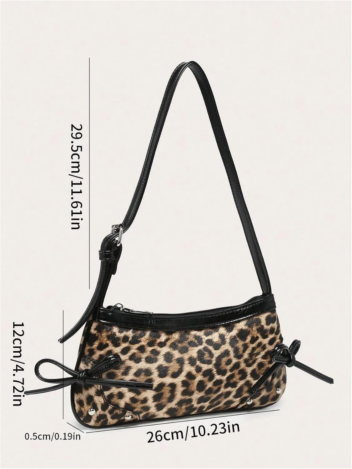 Verdusa Women's Y2K Leopard Handbags Bowknot Top Handle Underarm Shoulder Bag