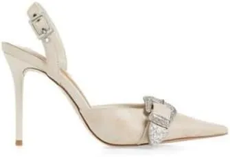 Vertundy Women's Delilah Buckle Slingback Pumps Closed Pointed Toe High Heels for Women Stiletto Vintage Heels for Women