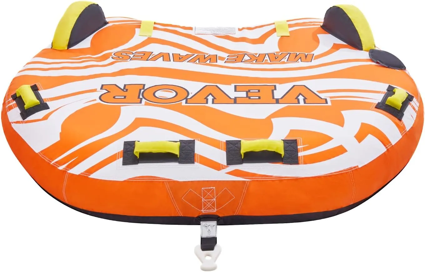 VEVOR Towable Tubes for Boating, 1-2/1-3 Riders, 340-510 lbs, 51.8"-63", Full Nylon Cover, EVA Grab Handles