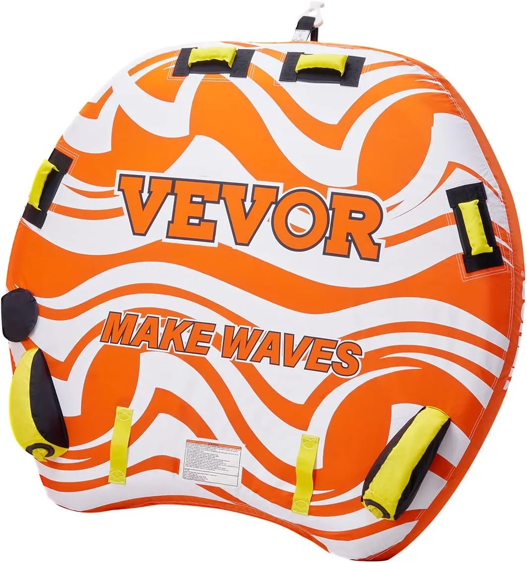 VEVOR Towable Tubes for Boating, 1-2/1-3 Riders, 340-510 lbs, 51.8"-63", Full Nylon Cover, EVA Grab Handles