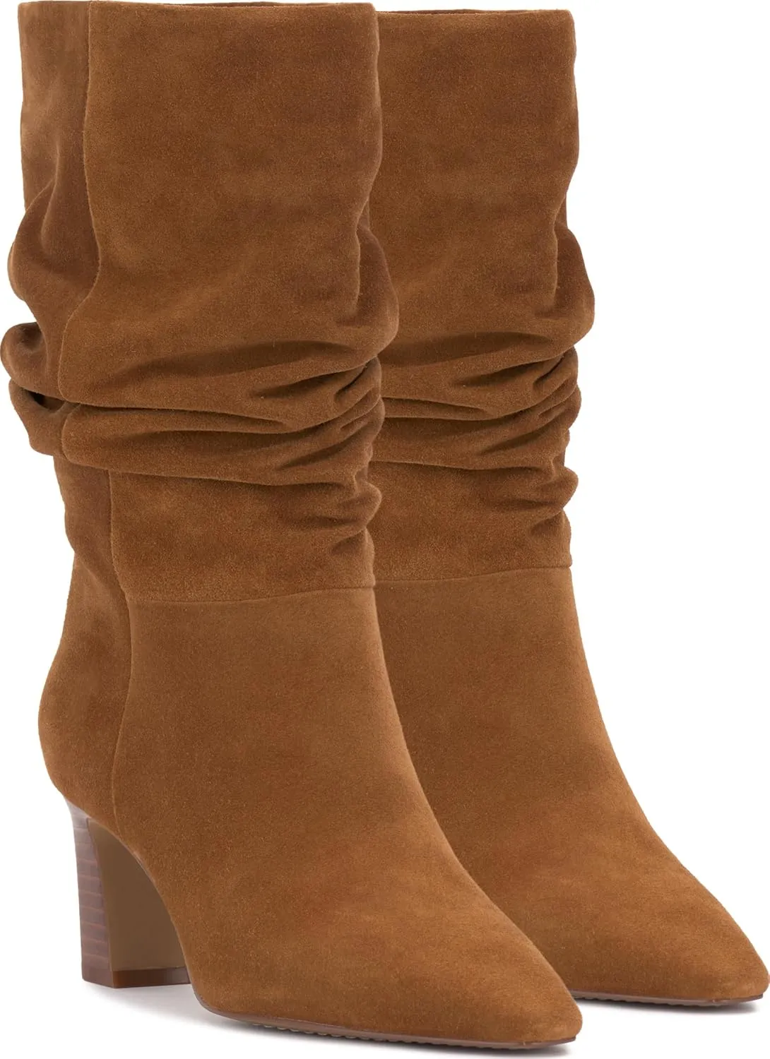 Vince Camuto Womens Skylar Slouchy Leather Mid-Calf Boots