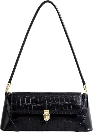 Vintage 90s Shoulder Bag for Women, Classic Buckle-Closure Small Purse