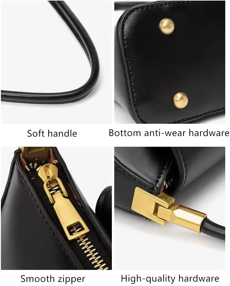 Vintage 90s Shoulder Bag for Women, Classic Buckle-Closure Small Purse