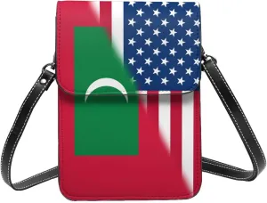 Vintage America Nepal Nepalese Flag Small Crossbody Purse Cell Phone Bag for Women Girls Mini Over Shoulder Handbag Wallet