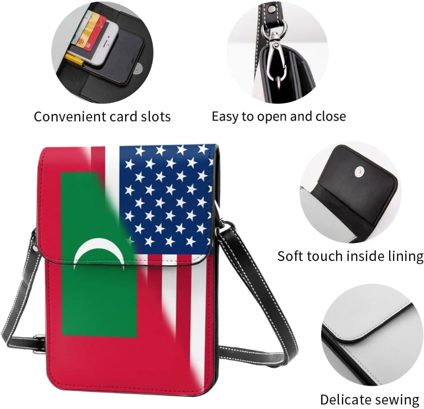Vintage America Nepal Nepalese Flag Small Crossbody Purse Cell Phone Bag for Women Girls Mini Over Shoulder Handbag Wallet