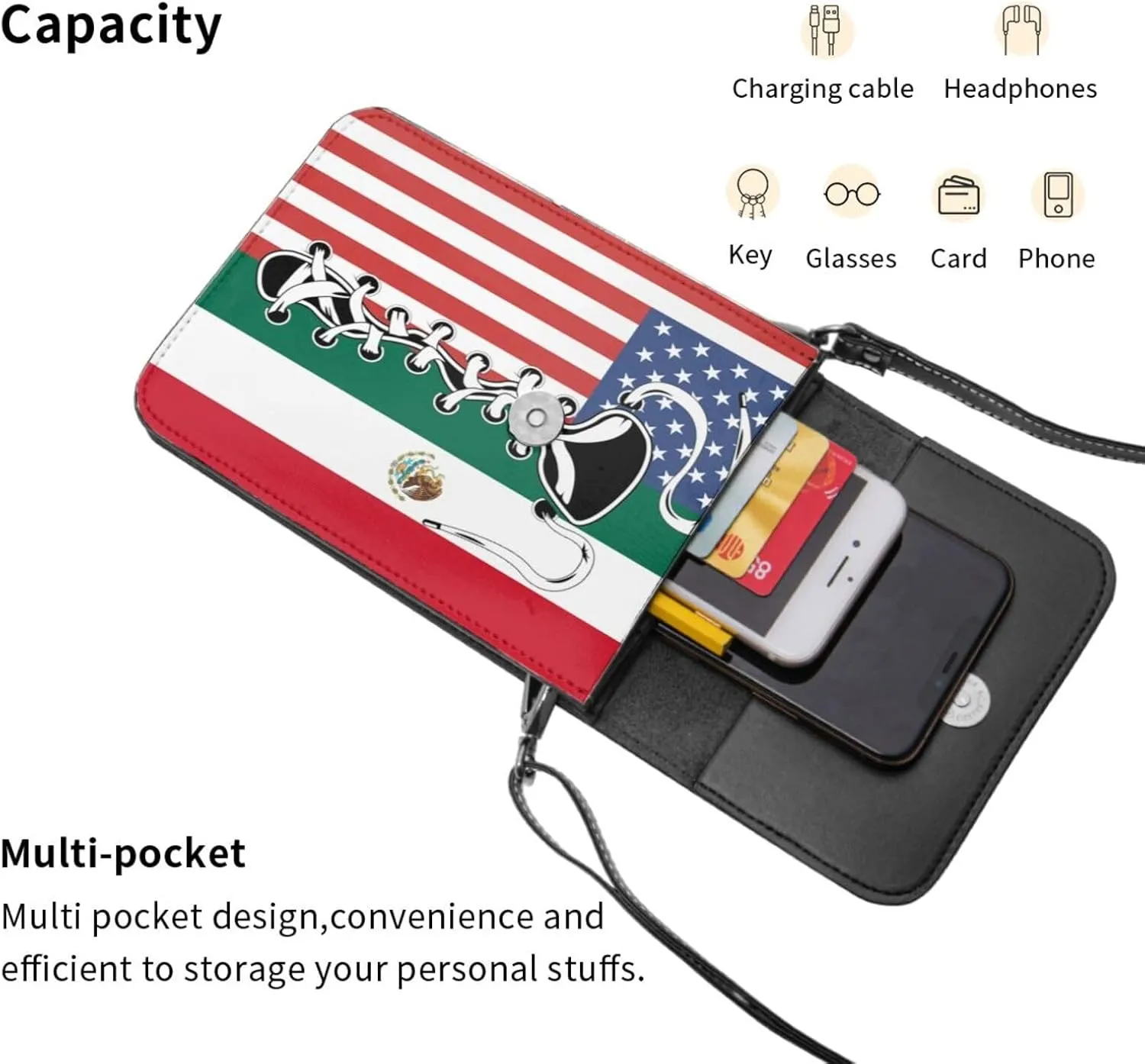 Vintage America Palauan Palau Flag Funny Shoelace Small Crossbody Purse Cell Phone Bag for Women