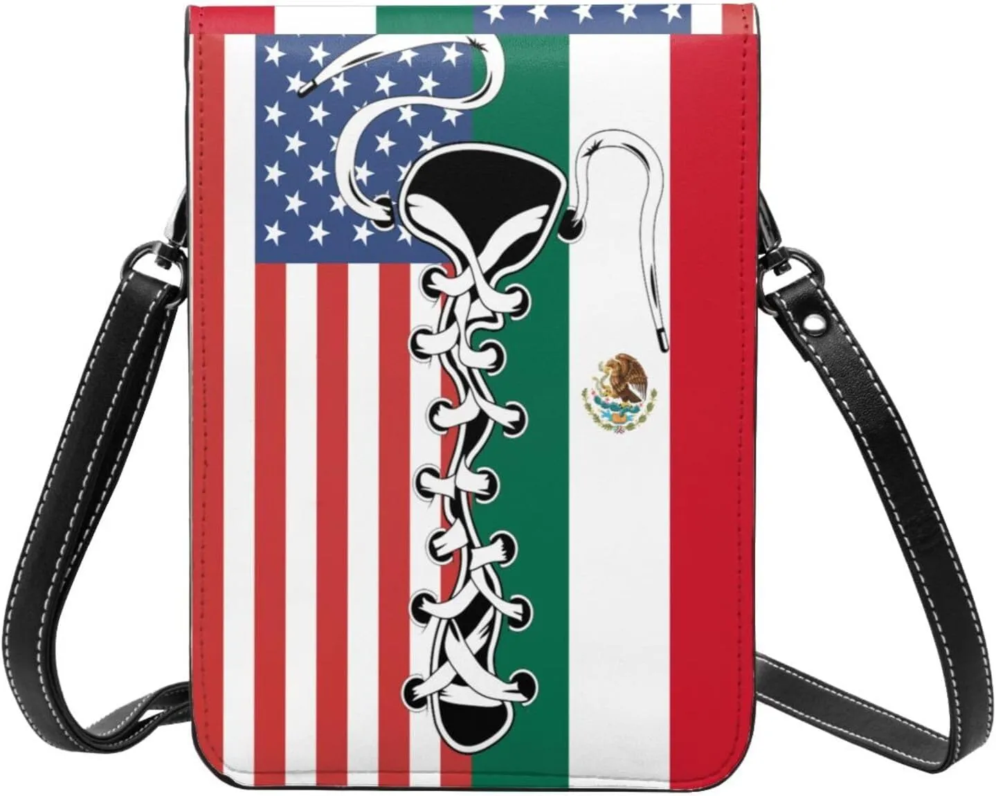 Vintage America Palauan Palau Flag Funny Shoelace Small Crossbody Purse Cell Phone Bag for Women