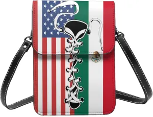 Vintage America Palauan Palau Flag Funny Shoelace Small Crossbody Purse Cell Phone Bag for Women