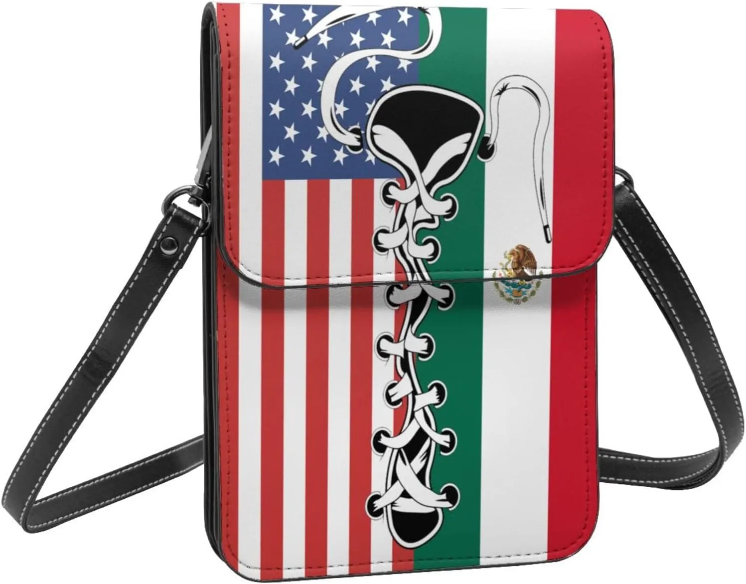 Vintage America Palauan Palau Flag Funny Shoelace Small Crossbody Purse Cell Phone Bag for Women