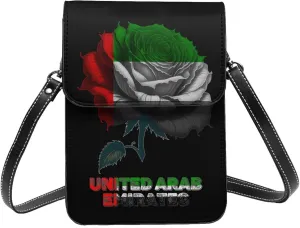 Vintage Argentina Argentinean Flag Rose Flower Small Crossbody Purse Cell Phone Bag for Women