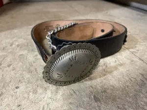 Vintage Full Black Fully customizable Chains Harley Genuine Grain Leather Discounted delivery Trinity Davidson 32 Belt