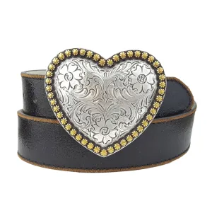 Vintage  Heart Leather belt