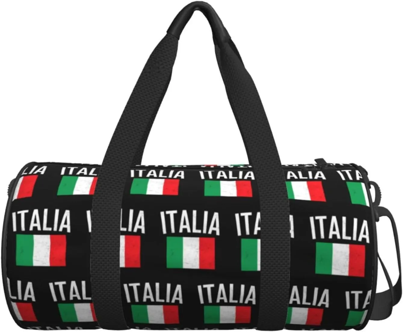 Vintage Italy Italia Italian Flags Round Travel Duffel Bag Large Capacity Gym Sports Bags for Hiking Vacation Trips