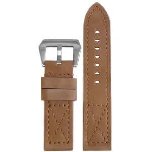Vintage Leather "Loco" Horse Watch Band | Flat | MB-1 | Beige | Match "X" Stitch