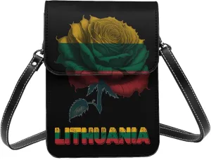 Vintage Mongolia Mongolian Flag Rose Flower Small Crossbody Purse Cell Phone Bag for Women