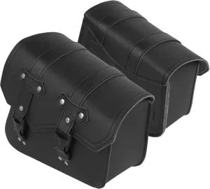 Vintage Motorcycle Saddlebags General Fit PU Leather Large Capacity Side Bags Upgrades For Rear Left Right