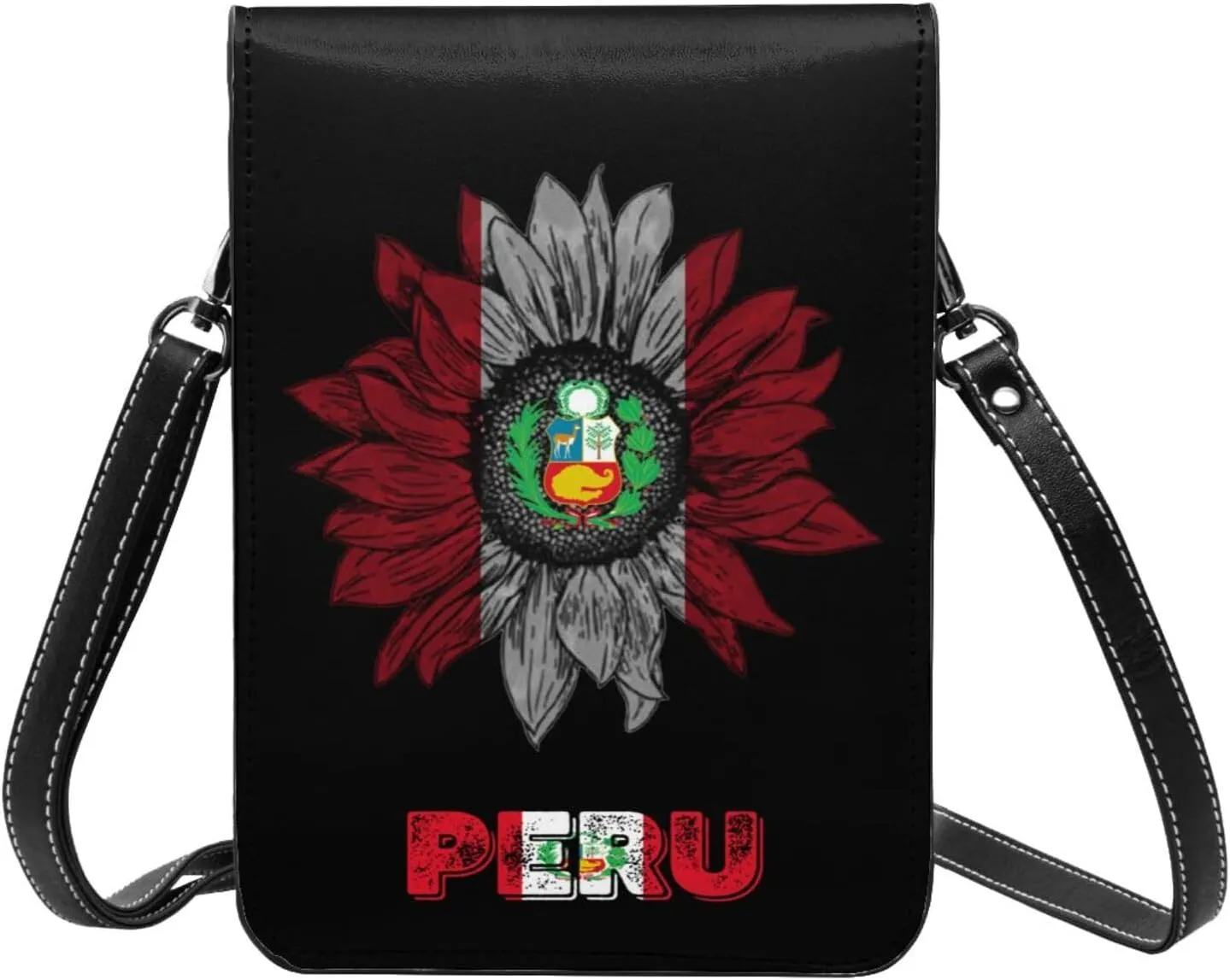 Vintage Spain Spanish Espana Espanol Flag Sunflower Small Crossbody Purse Cell Phone Bag for Women