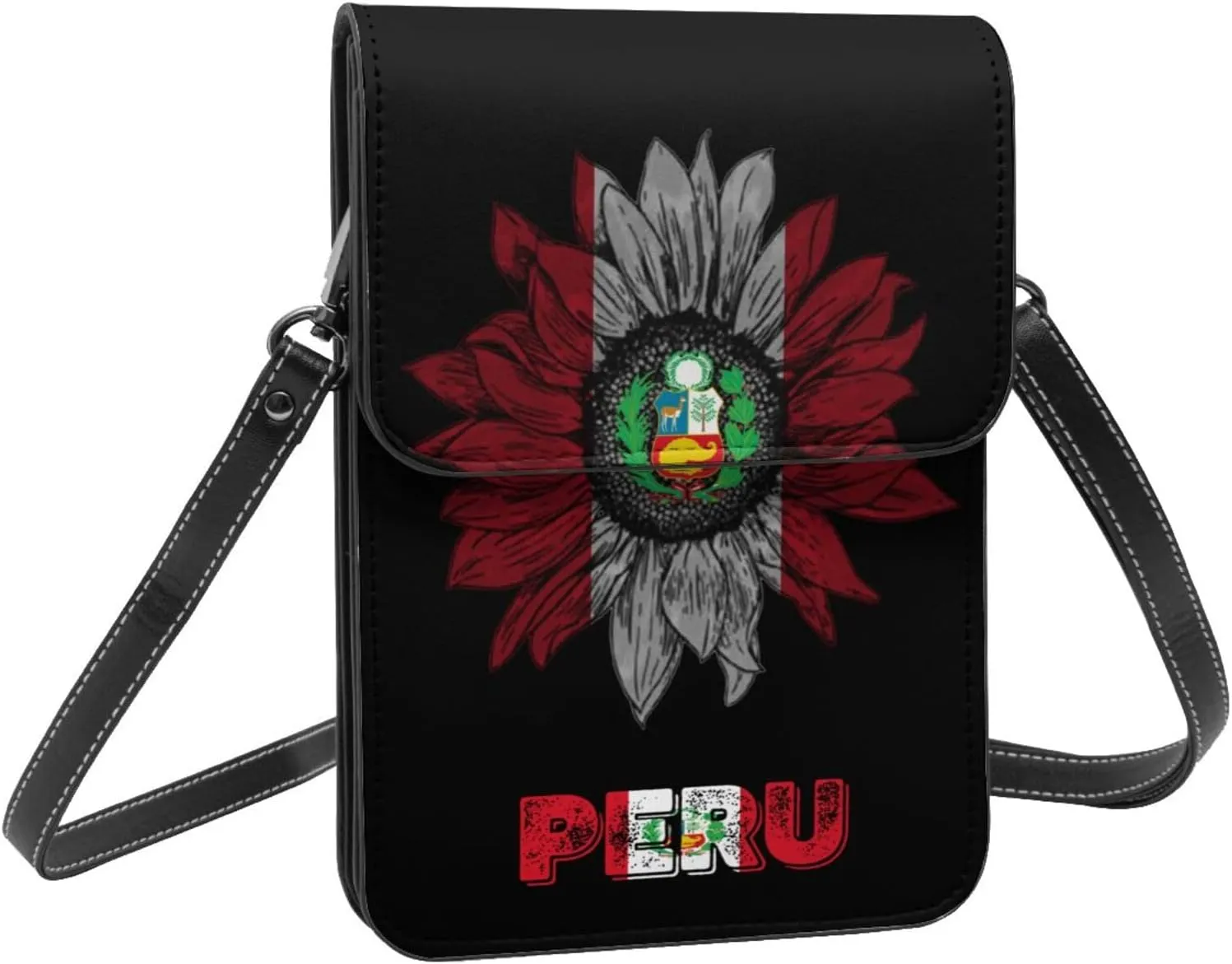 Vintage Spain Spanish Espana Espanol Flag Sunflower Small Crossbody Purse Cell Phone Bag for Women