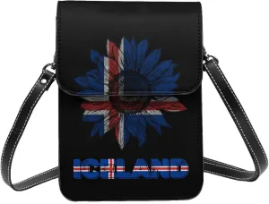 Vintage Spain Spanish Espana Espanol Flag Sunflower Small Crossbody Purse Cell Phone Bag for Women