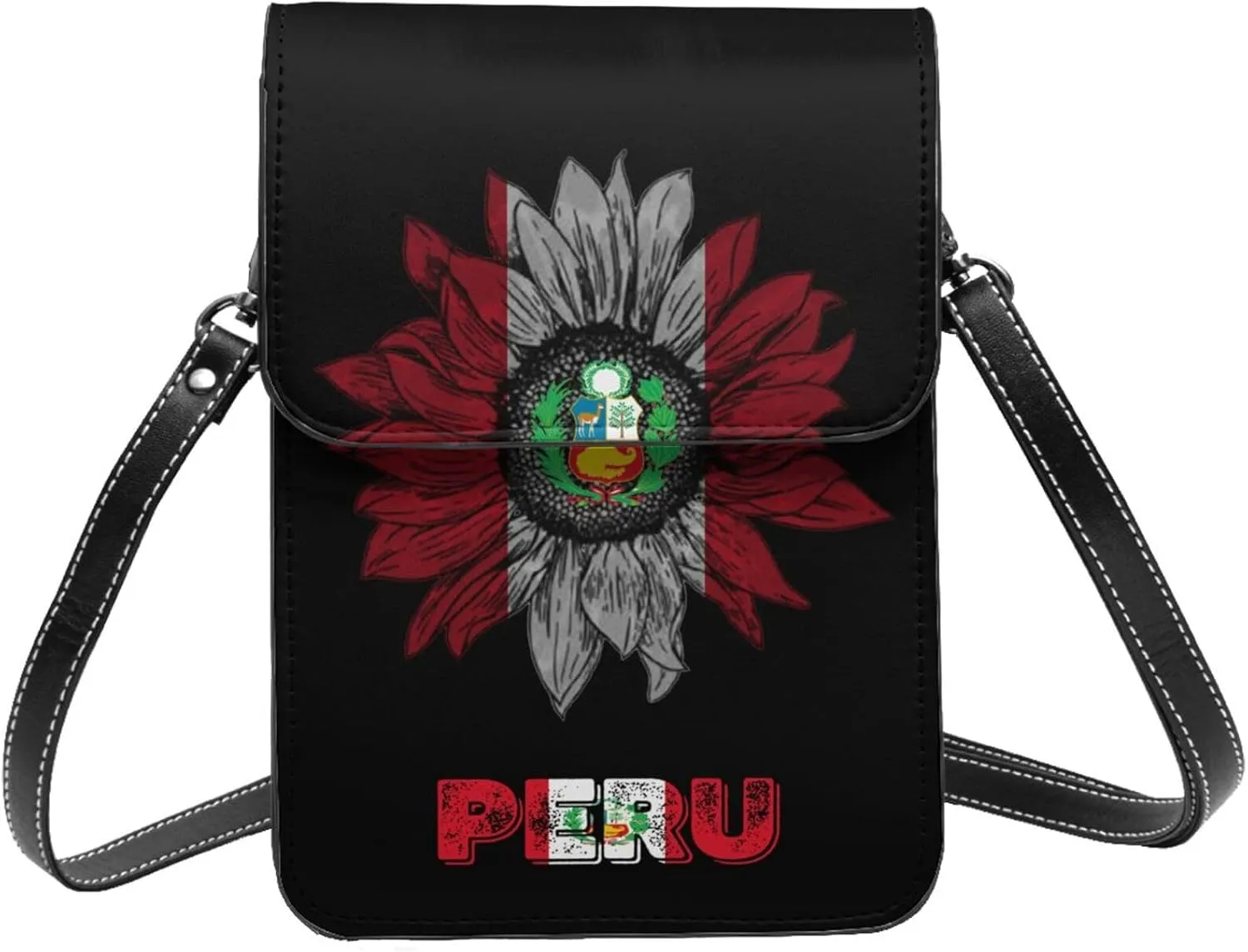 Vintage Spain Spanish Espana Espanol Flag Sunflower Small Crossbody Purse Cell Phone Bag for Women