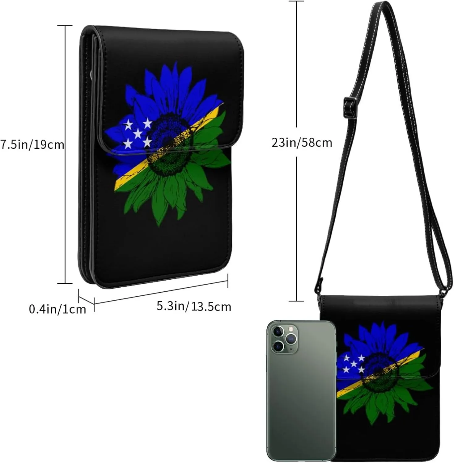 Vintage Sunflower Uzbekistan Uzbekistani Flag Small Crossbody Purse Cell Phone Bag for Women