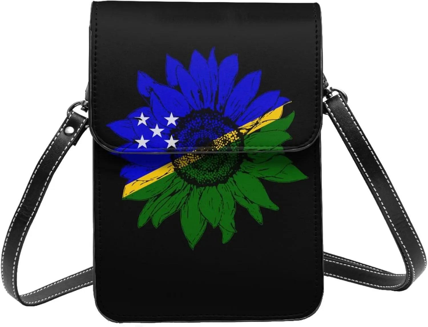 Vintage Sunflower Uzbekistan Uzbekistani Flag Small Crossbody Purse Cell Phone Bag for Women