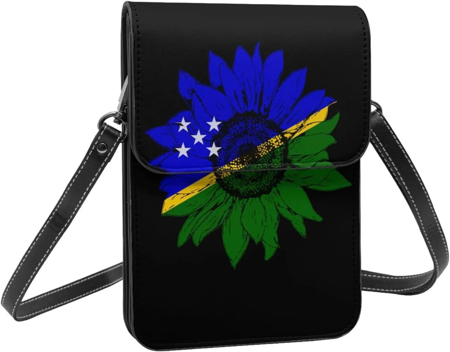 Vintage Sunflower Uzbekistan Uzbekistani Flag Small Crossbody Purse Cell Phone Bag for Women