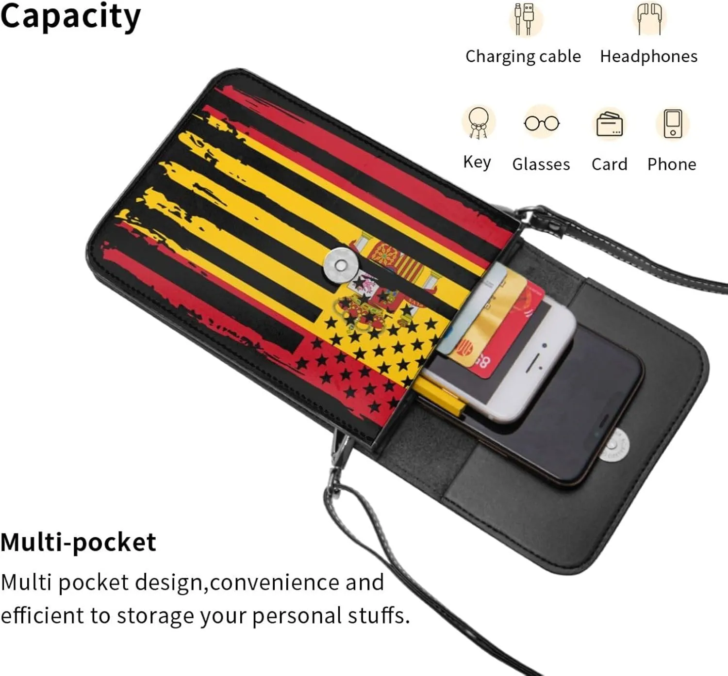 Vintage Tanzanian America Flag Striped Patterns Small Crossbody Purse Cell Phone Bag for Women