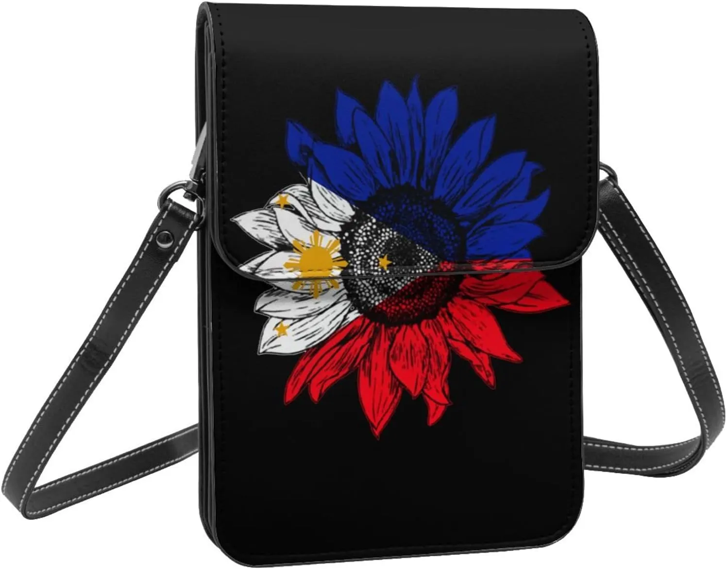 Vintage Zimbabwe Zimbabwean Flag Sunflower Small Crossbody Purse Cell Phone Bag for Women