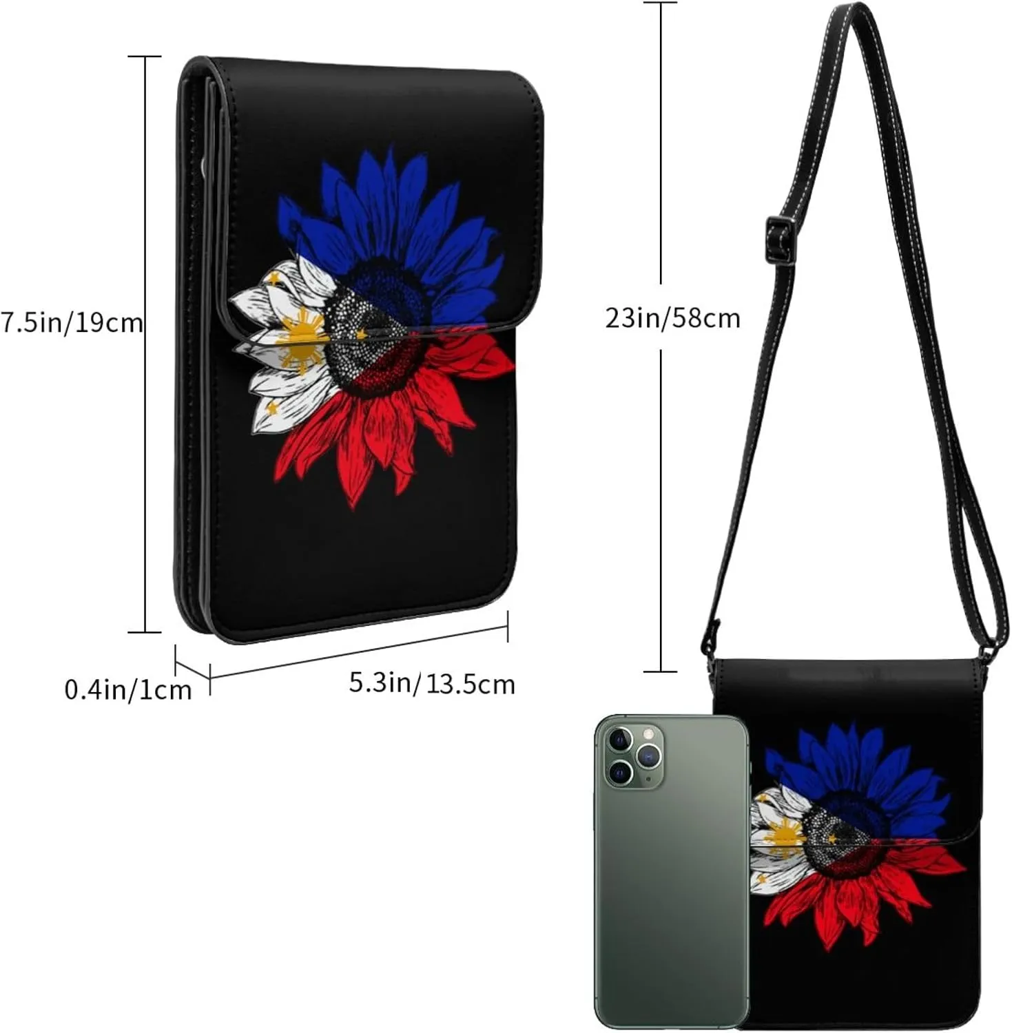Vintage Zimbabwe Zimbabwean Flag Sunflower Small Crossbody Purse Cell Phone Bag for Women