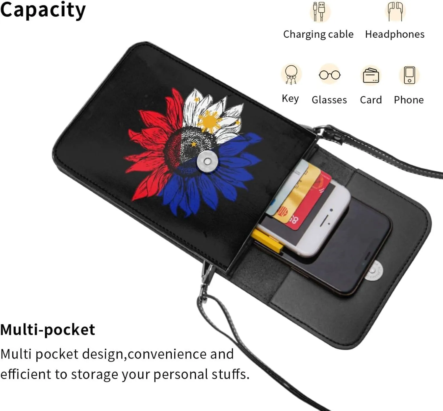 Vintage Zimbabwe Zimbabwean Flag Sunflower Small Crossbody Purse Cell Phone Bag for Women