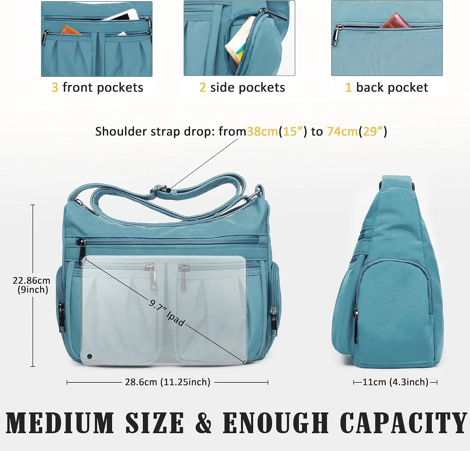VOLGANIK ROCK Crossbody Purses for Women Shoulder Handbags Lightweight Waterproof Nylon Travel Bag Ladies Pocketbooks