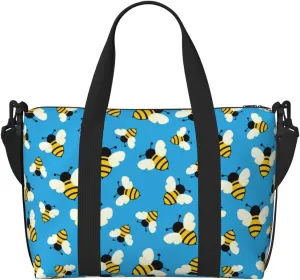 VOSERY Laptop Tote Bag for Women Work - Flying Bees Gym Bag for Women Men, Personal Item Crossbody Travel Bags for Women Men Carry On, Overnight Weekender Bags for Women Travel