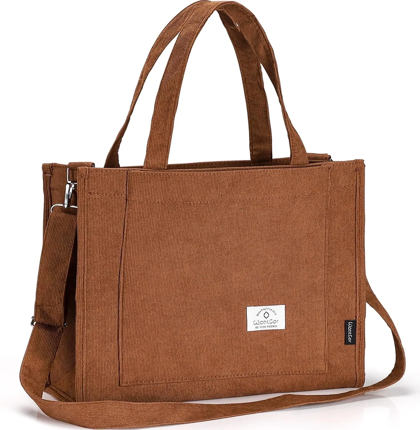 WantGor Tote Bag for Women, Corduroy Crossbody Bags Shoulder Handbag Small Satchel Hobo Bag Purse
