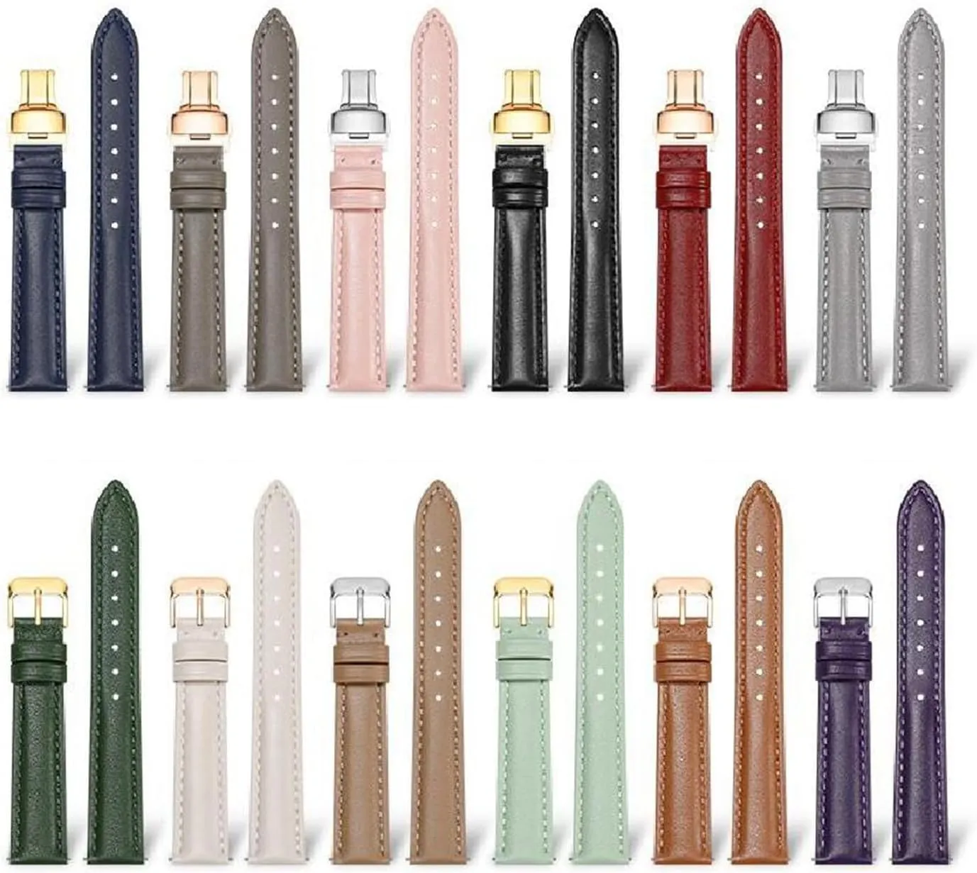 Watch Strap Universal Genuine Leather Watchband with Pin Buckle 10-22mm