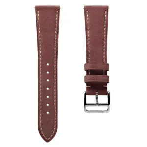 WatchGecko Brixham Vintage Leather Watch Strap - Burgundy