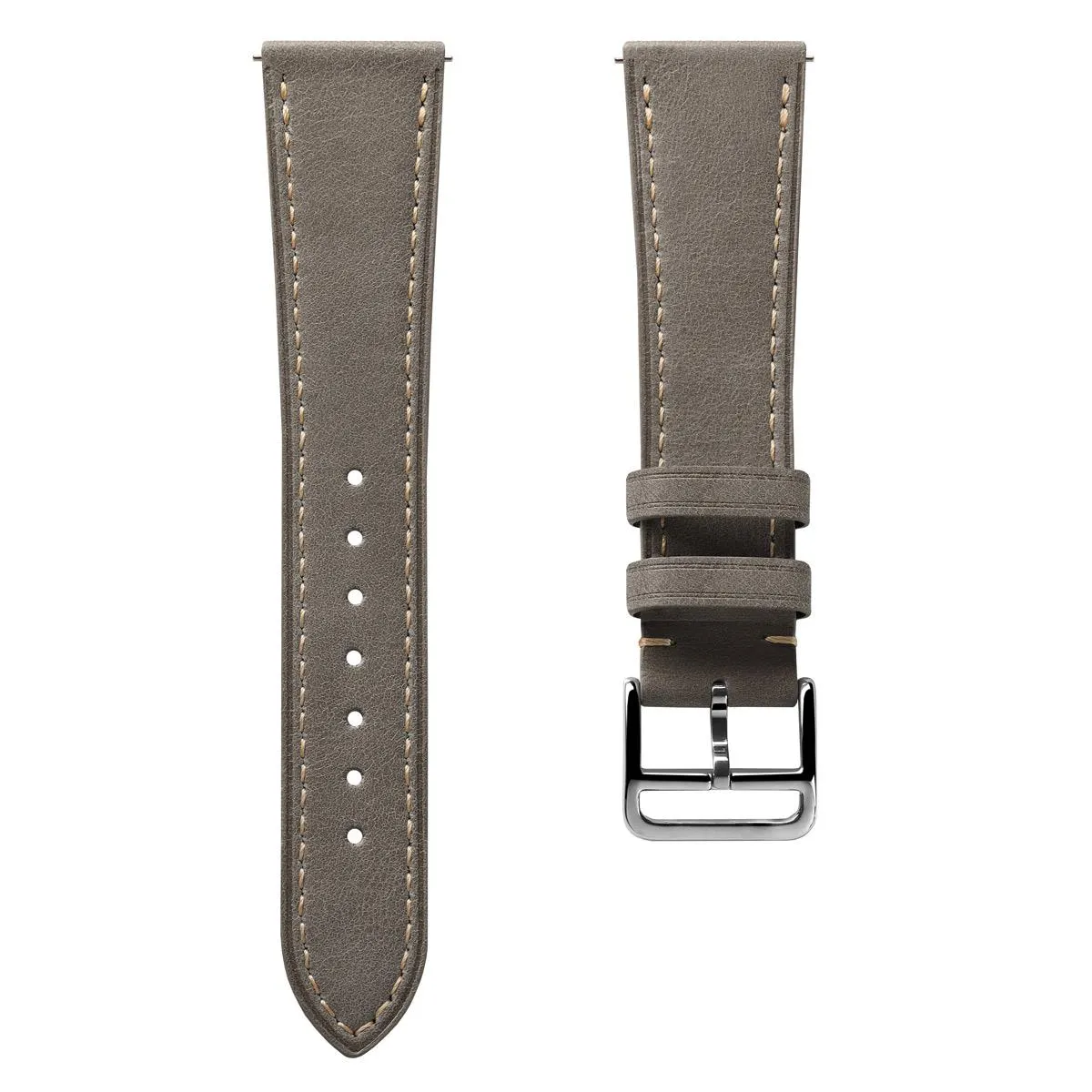 WatchGecko Brixham Vintage Leather Watch Strap - Grey