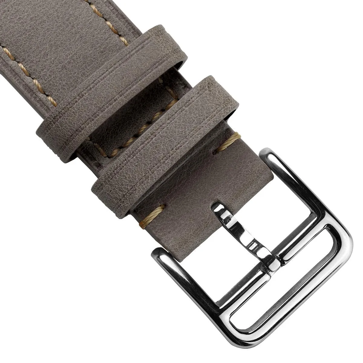 WatchGecko Brixham Vintage Leather Watch Strap - Grey