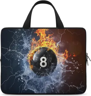 Water Fire And Black Billiards Laptop Bag Laptop Case Computer Messenger Bag with Adjustable Shoulder Strap