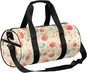 Watercolor Apples Sports Gym Bag Duffel Bags Workout Lightweight Shoulder Weekender Bag Travel Duffel Bag for Men Women(Red Blue Apples)
